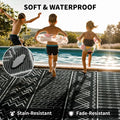 SIXHOME Outdoor Rug 5'x8' Waterproof Patio Rug Reversible Indoor Outdoor Rug Lightweight Plastic Straw Rug for RV Camping Deck Balcony Boho Porch Decor Grey and White