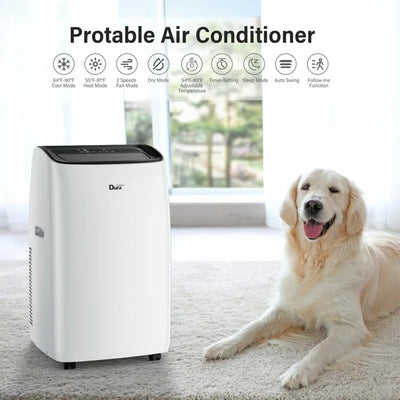 DuraComfort Cooling&Heating Portable Air Conditioners, 10200 BTU(14000 BTU ASHRAE), Dehumidifier, Fan, Up to 450 Sq. Ft