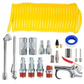 Air Compressor Accessory Kit, 1/4 inch NPT Air Tool Kit with 25 ft Coil Nylon Hose/Blow Gun/Tire Gauge - 20 Pieces