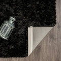 Luxe Weavers Fluffy Shag Black 8x10 Area Rug Plush Bedroom Carpet