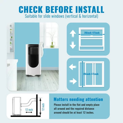 Portable Air Conditioner WANAI 8,000 BTU Ashare Portable AC Unit, Built-in Dehumidifier & Fan Mode Cools up to 250 Sq.ft