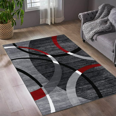 Luxe Weavers Geometric Gray Swirls 2x3 Modern Abstract Area Rug Carpet