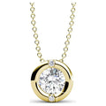 Cate & Chloe Zara 18k Yellow Gold Plated Necklace with Solitaire Round Cut Crystal, Necklace for Women