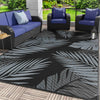 DEORAB Outdoor Rug for Patio Clearance,6'x9' Waterproof Mat,Reversible Plastic Camping,Black&Grey