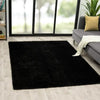 Luxe Weavers Fluffy Shag Black 8x10 Area Rug Plush Bedroom Carpet
