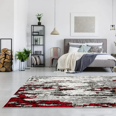 Luxe Weavers Modern Abstract Red 2x3 Area Rug, Stain Resistant Carpet