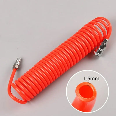 Recoil Air Hose Air Compressor Hose with Swivel Ends and Bend Restrictor Fittings (Red)