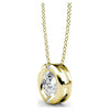 Cate & Chloe Zara 18k Yellow Gold Plated Necklace with Solitaire Round Cut Crystal, Necklace for Women