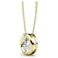 Cate & Chloe Zara 18k Yellow Gold Plated Necklace with Solitaire Round Cut Crystal, Necklace for Women
