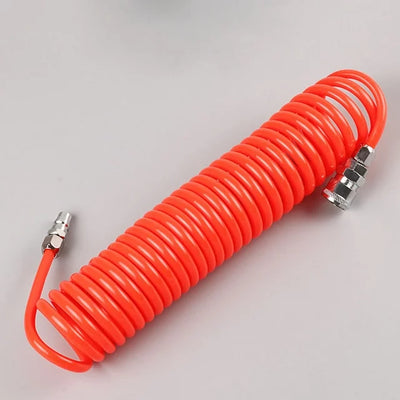 Recoil Air Hose Air Compressor Hose with Swivel Ends and Bend Restrictor Fittings (Red)
